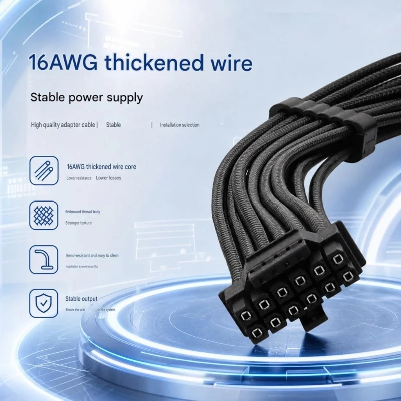 16PIN 12VHPWR to Two 8Pin (6+2Pin) Graphics Card Power Adapter 16PIN to 8Pin Power Transfer for Video Card 16PIN to 6+2P 896C