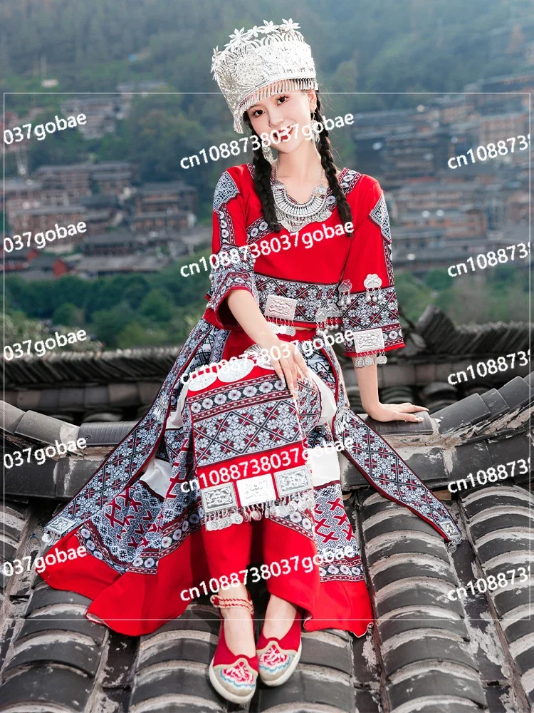 Miao Clothing Female Minority Adult Performance Clothes Guizhou Yunnan Miao Village Dong Yi Yao Performance Clothing