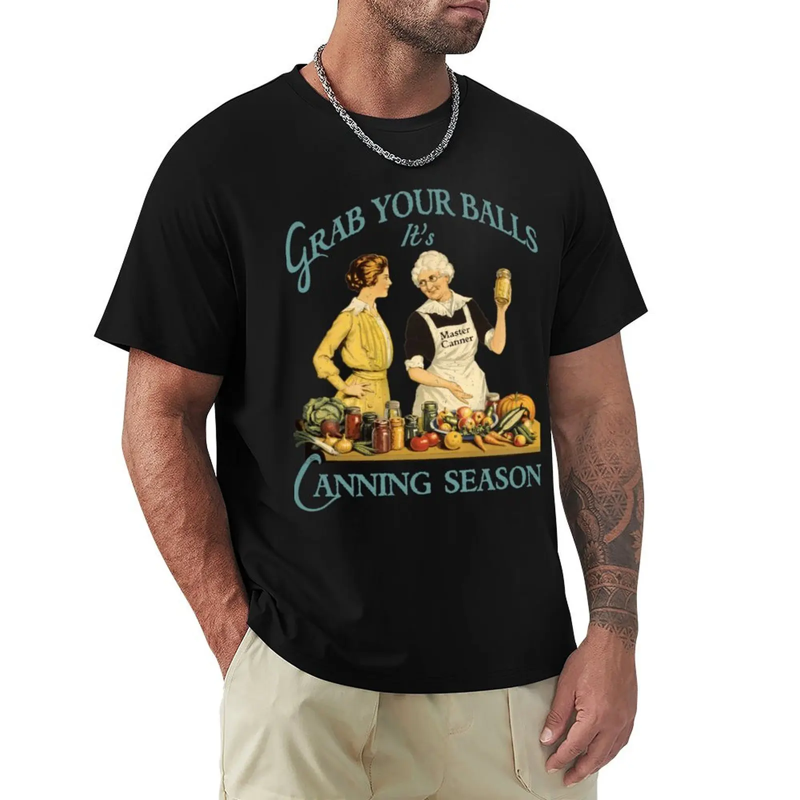 50s Vintage Grab Your Balls Its Canning Season T-Shirt Dry Fit Athletic Short Sleeve Shirt