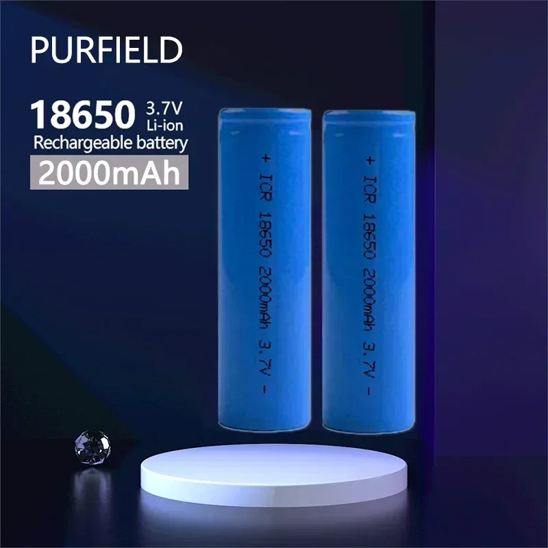 PURFIELD – batterie Lithium-ion Rechargeable 18650, 3.7 v, 2000mah, pour lampe de poche, nouveauté