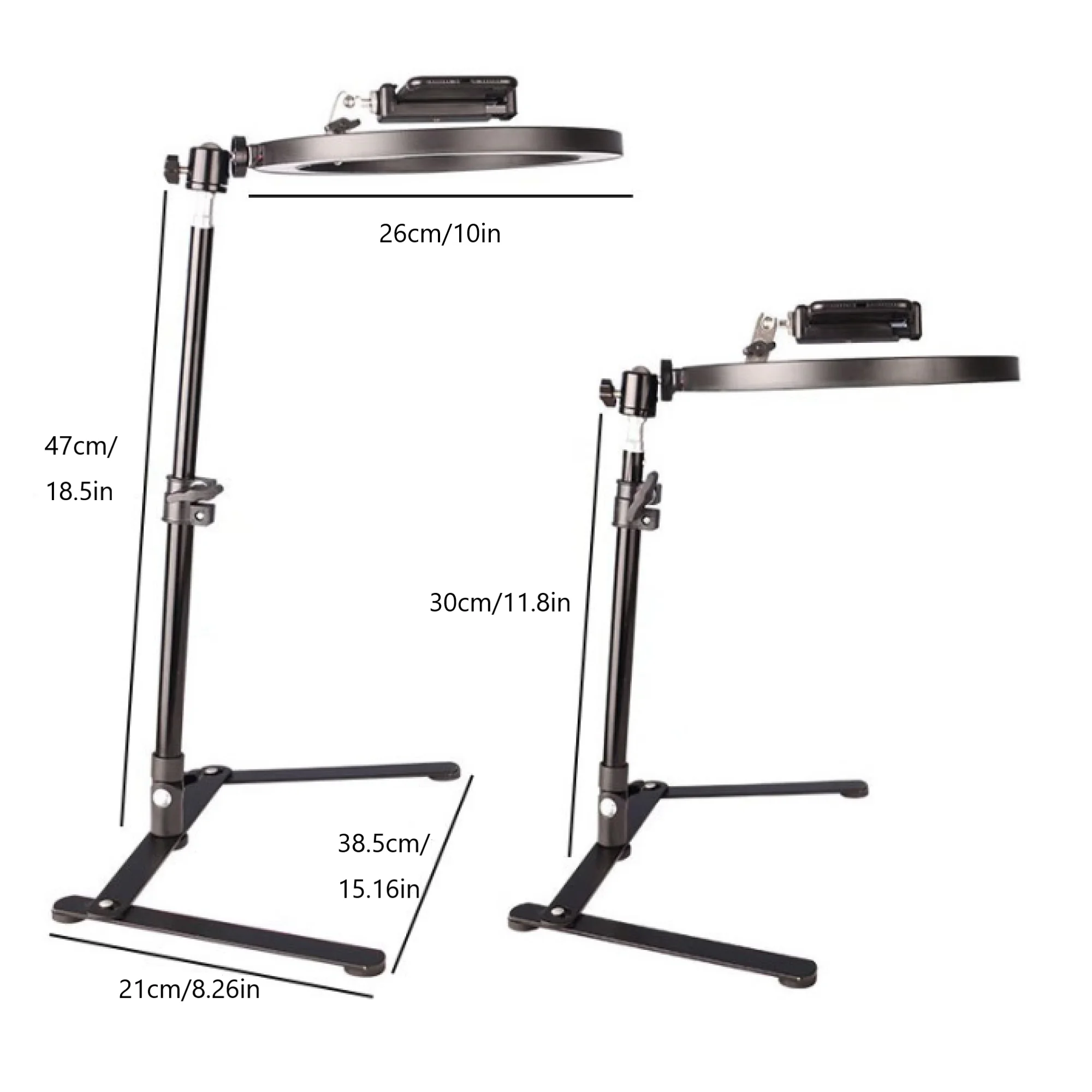 10/12in Fill light Live broadcast bracket of desktop recording video lighting lamp shooting support frame desktop overshoot