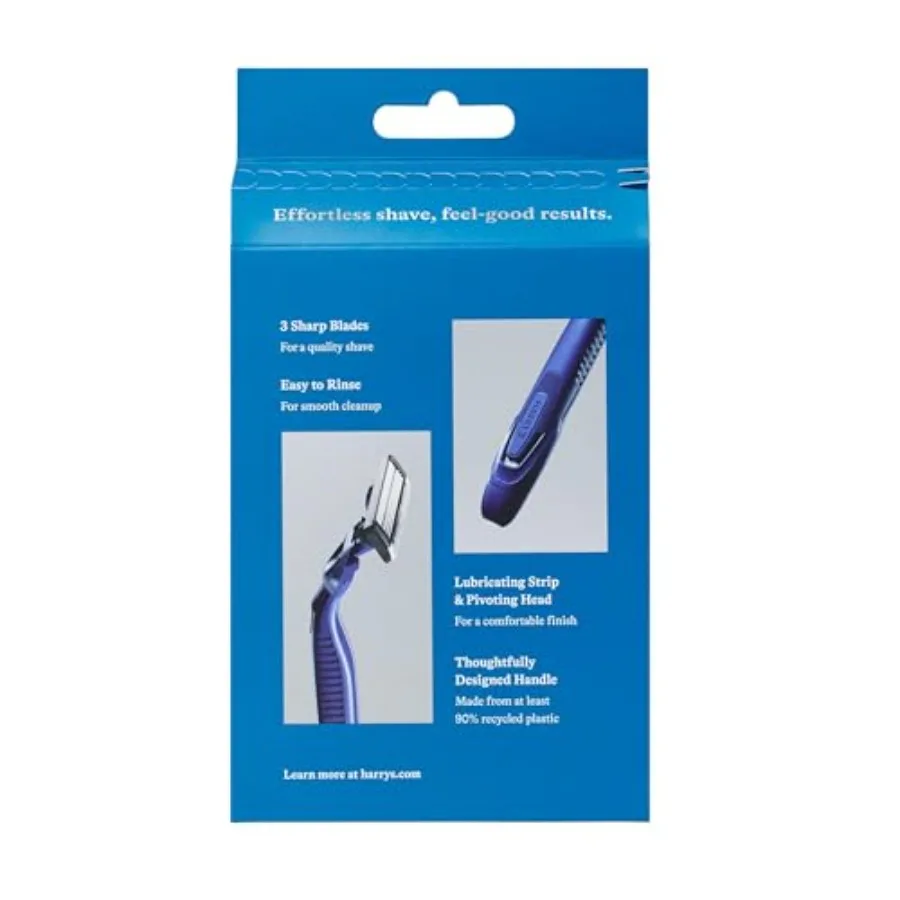 Men's Disposable Razors, 3-Blade Razors with Lubricating Strip and Pivoting Head
