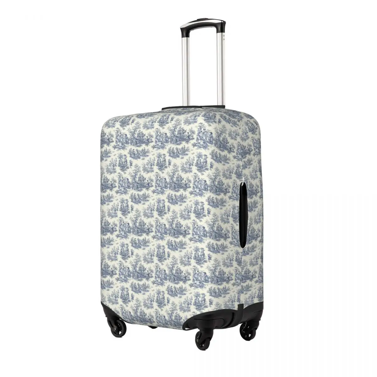 

Powder Blue French Toile Picnic Design Suitcase Cover Protection Elastic Trip Luggage Protector Covers for 18-32 Inch