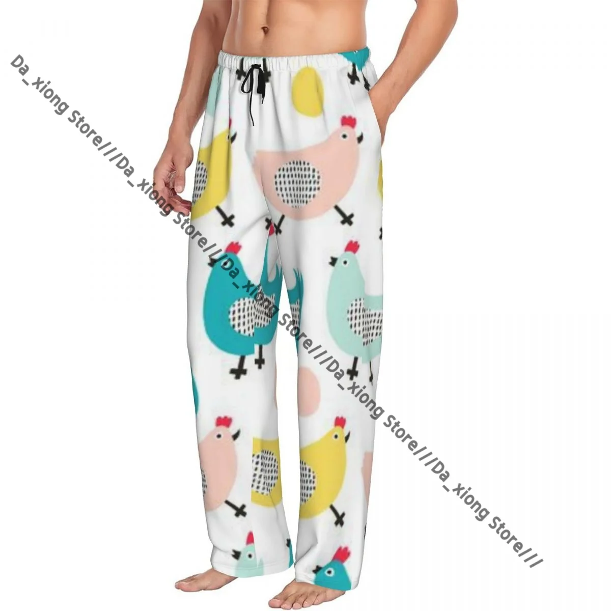

Funny Chicken Pattern Mens Pajamas Pyjamas Pants Lounge Pants Sleep Bottoms