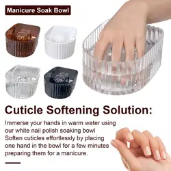 2Pcs DIY Nail Art Hand Soaking Bowl Polish Manicure Soak Off Bowl Hand Wash Soaker Tray Home Salon Acrylic Polish Remover Bowl