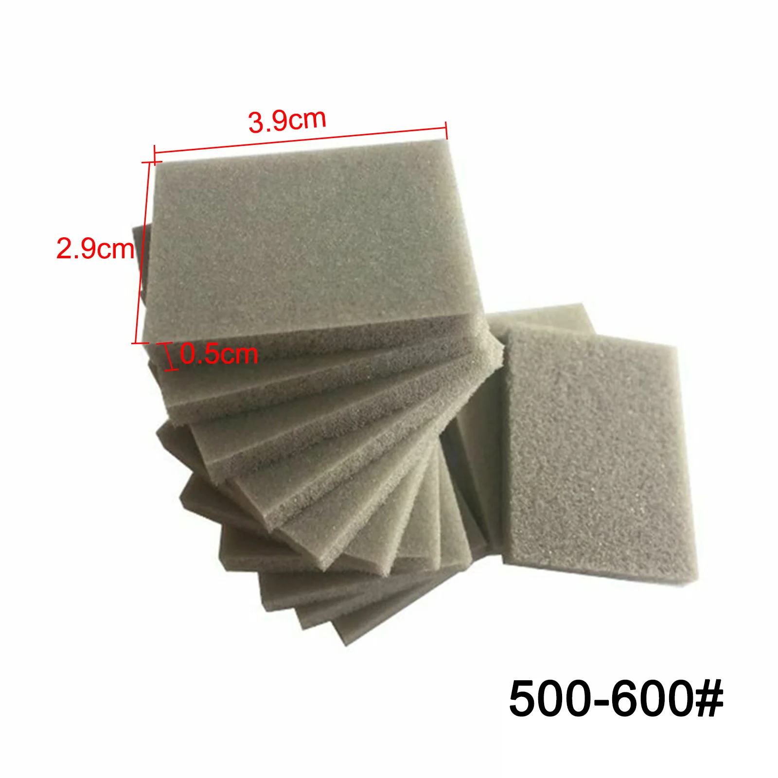 10 Stück Nass-Trocken-Schaumstoff-Schleifblöcke, Schleifpapier-Pads, 30 x 40 mm, für die Politur von Karosserie, Metall und Kunststoff, Körnung 300–1500, Sortenpaket – Detail 7