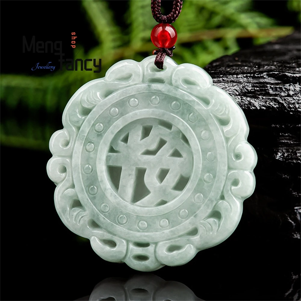 

Natural Burmese A-grade Jadeite Peace Brand Four Seasons Peace Glutinous Seed Jade Pendant For Men And Women, Jade Pendant