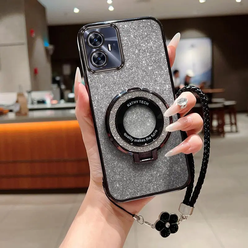 Casing HP C55 dengan Tali Gantungan untuk Realme C71 C67 C65 C75 C63 C61 C53 C51 Narzo N55 N53 N63 Note 50 P1Pro