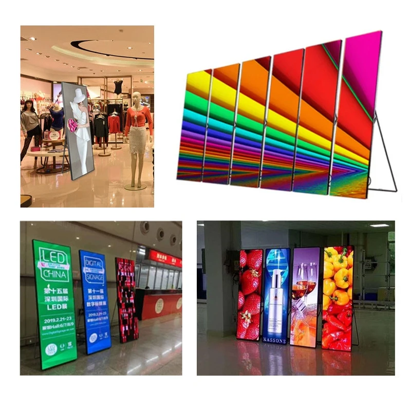Display per poster a LED Pubblicità P2.5 Lettore pubblicitario intelligente portatile Display a schermo a LED per centro commerciale
