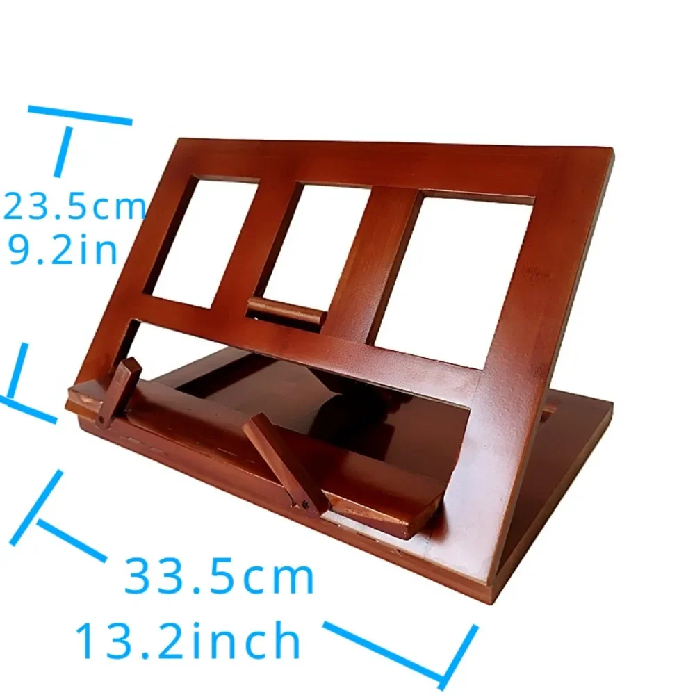 Bamboo Book Shtender, 33.5x23.5cm Reading rack, Music score stand Bible Bookshelf Brown wood color,Rabbi Chanting stand