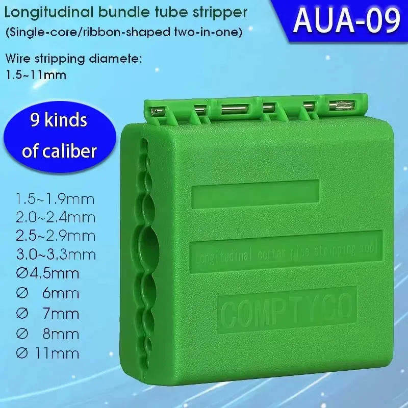 Alat Pengupas Pipa Serat Optik Longitudinal AUA-09 1.5-11mm, Pemotong Kabel Inti Tunggal/Bentuk Pita, Alat Pengupas Pipa Tengah