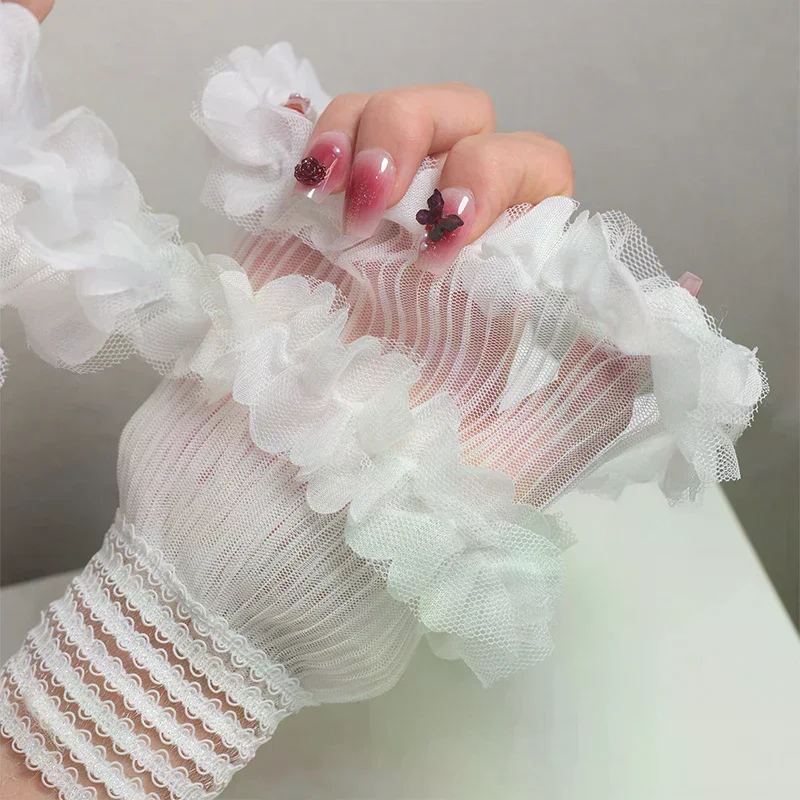Nail Photo Equipment Short Mesh Wrist Fake Sleeves Manicure Decorative False Cuff Tulle Item Nail Art Take Picture Background