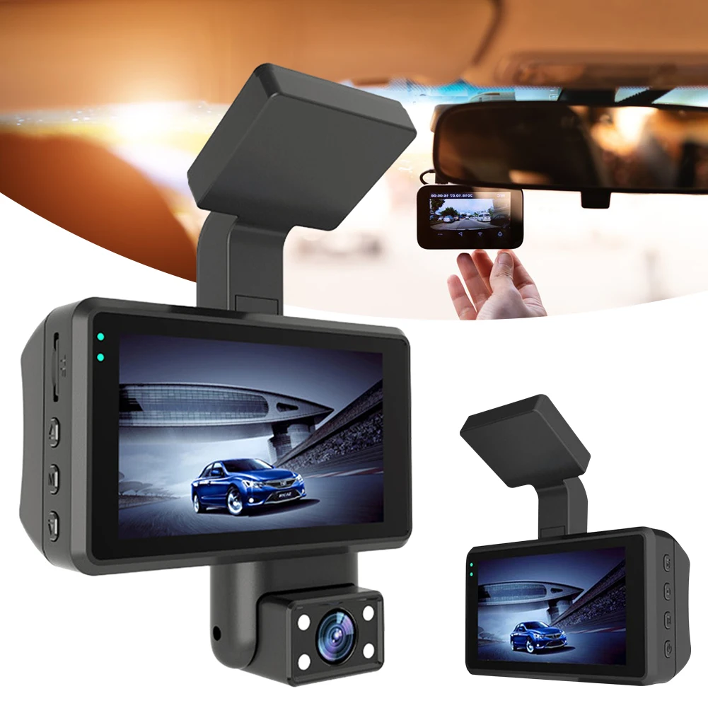 

Double Lens Driving Recorder With 3 Inch Screen Wide Angle Loop-Recording Camera Auto Accessoires