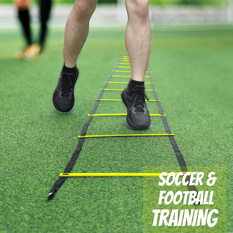 26Ft/8M 16 Rung 50 Disc Cones Flexibility Agility Ladders Telescopic Speed Training Equipment Set For Football Soccer Resistance