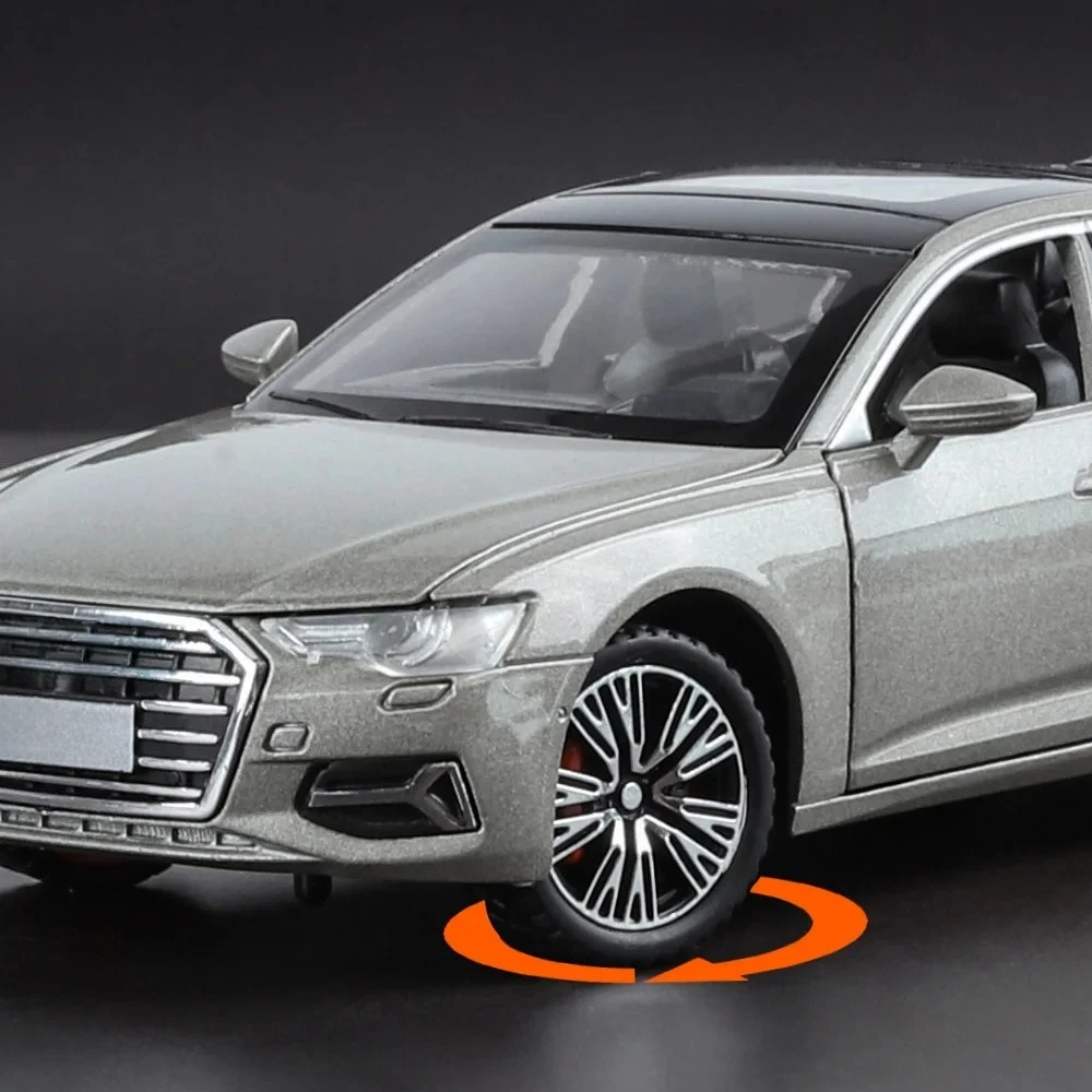 Model samochodu Audi A6 w skali 1:32, odlewany z metalu, miniaturowy, z dźwiękiem i światłem, napęd na sprężynę, zabawka dla dzieci, pojazd, prezent.