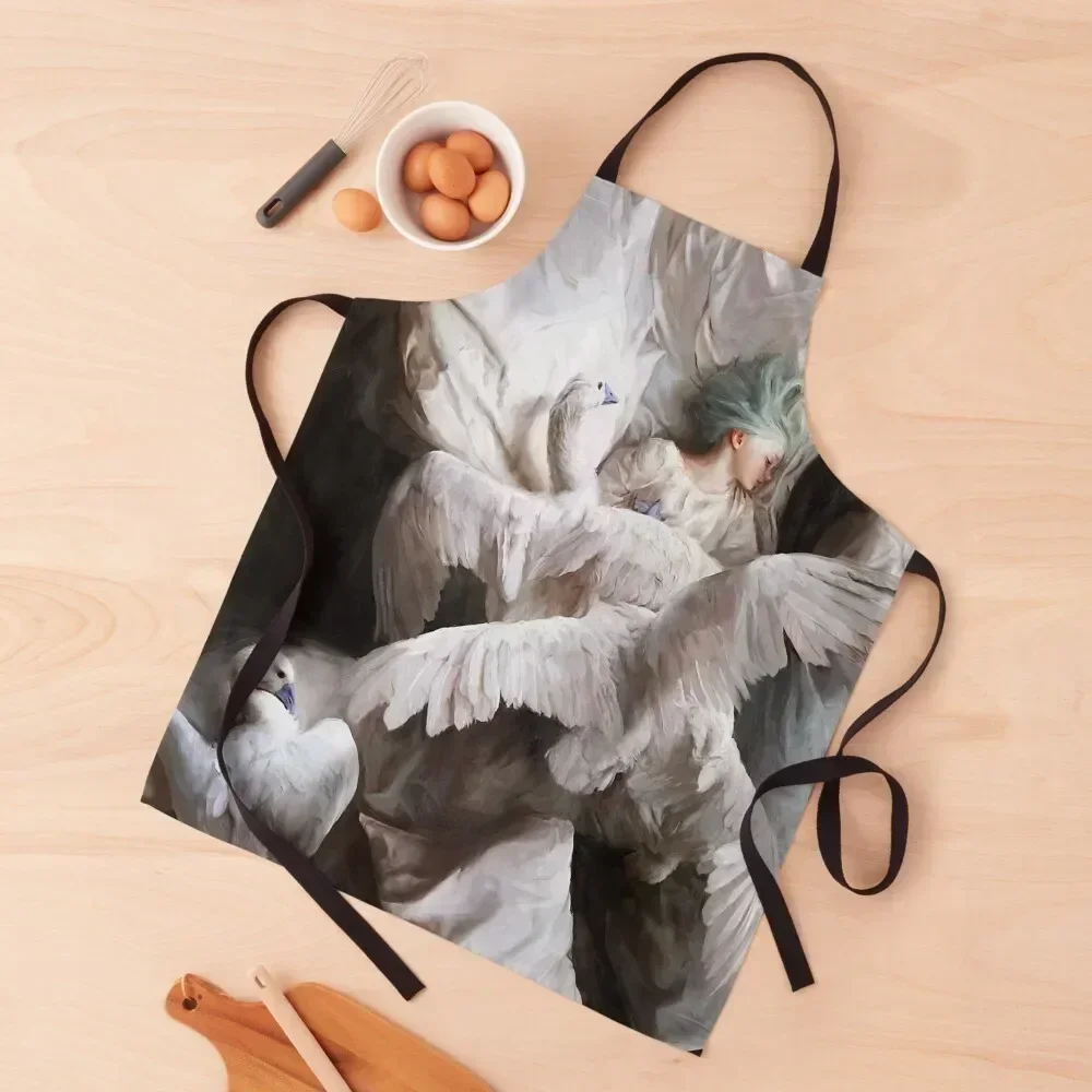 

The Swan Landing - Guillermo Lorca Garcia Apron kindergarten teacher Bib For Kitchen barber uniform Apron