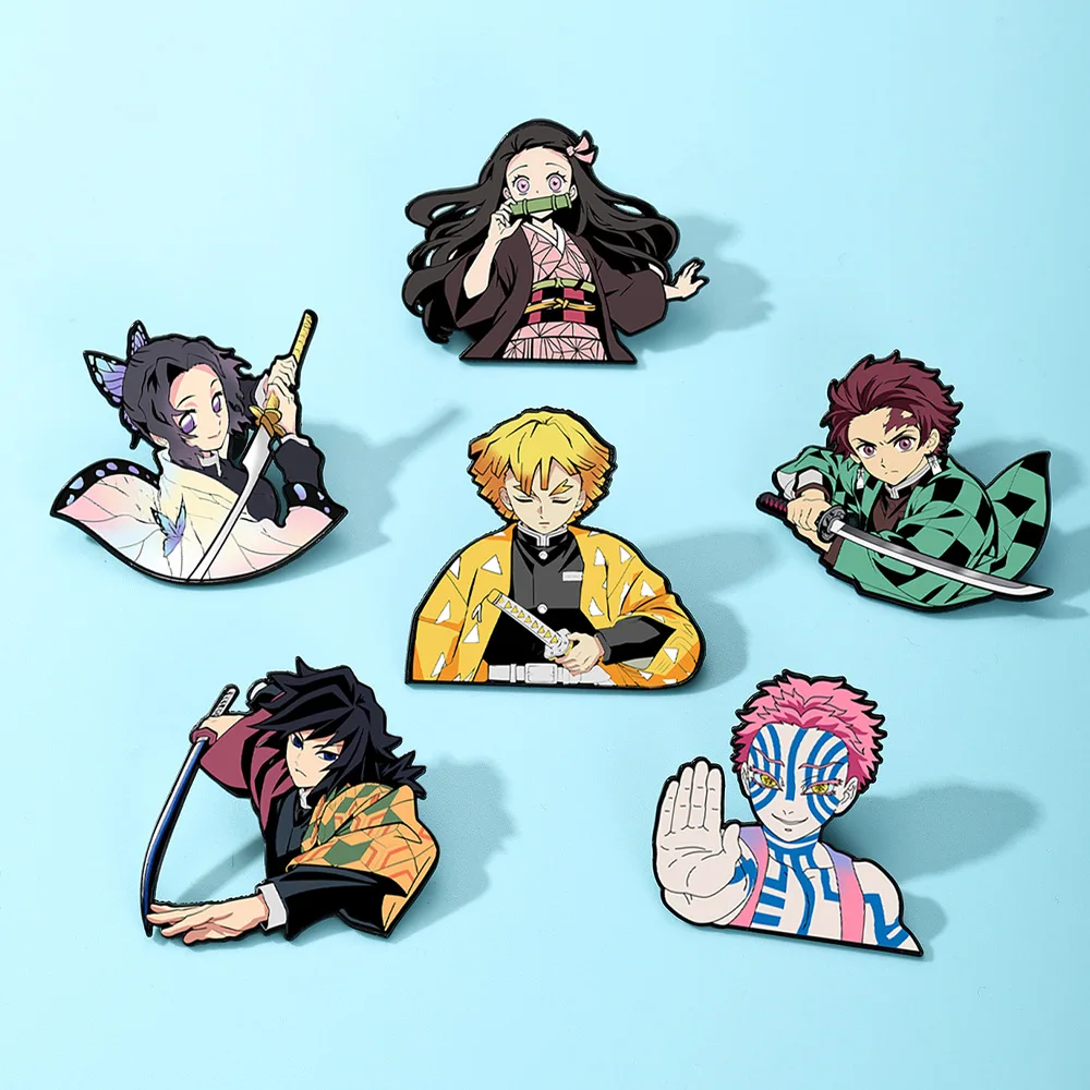 Anime Cartoon Series New Ghostblade Environmental Protection Metal Badge Cute Bag Clothing Decoration Spot Direct Sales