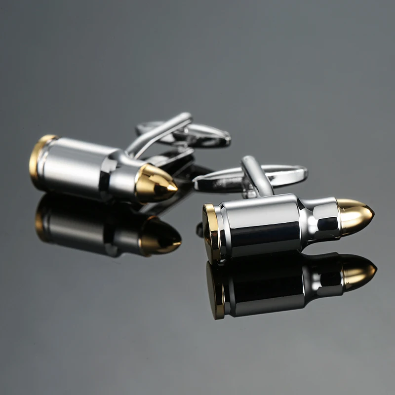 Men's French shirt cufflinks, copper material bullet model cufflinks fashionable wedding clothing accessories wholesale