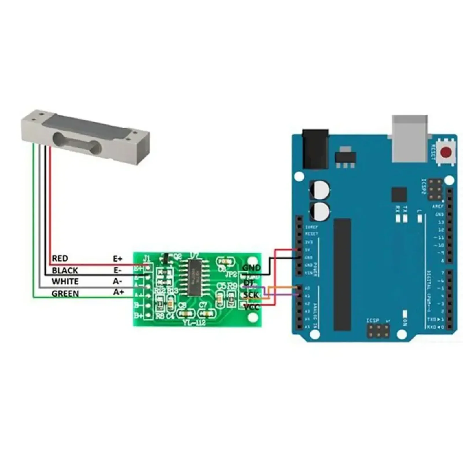 DIYmall 500g Load Cell + HX711 24Bit ADC Module for Arduino – High Precision Weight Sensor with Dual Channel Input