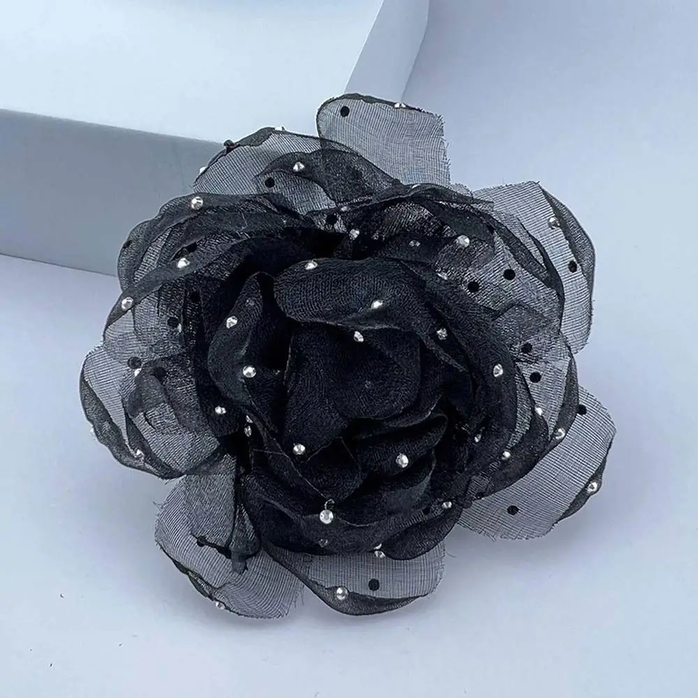 Fabric Handmade Accessories Large Flower Brooch Jewelry Badge Accessories Solid Color Corsage Wedding Party Decor