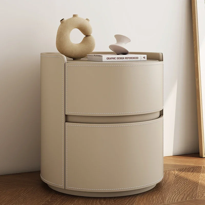 Bedside Storage Small Coffee Table Light Luxury High-end Round Multi-layer Large Capacity Storage Side Cabinet Bedroom Furniture