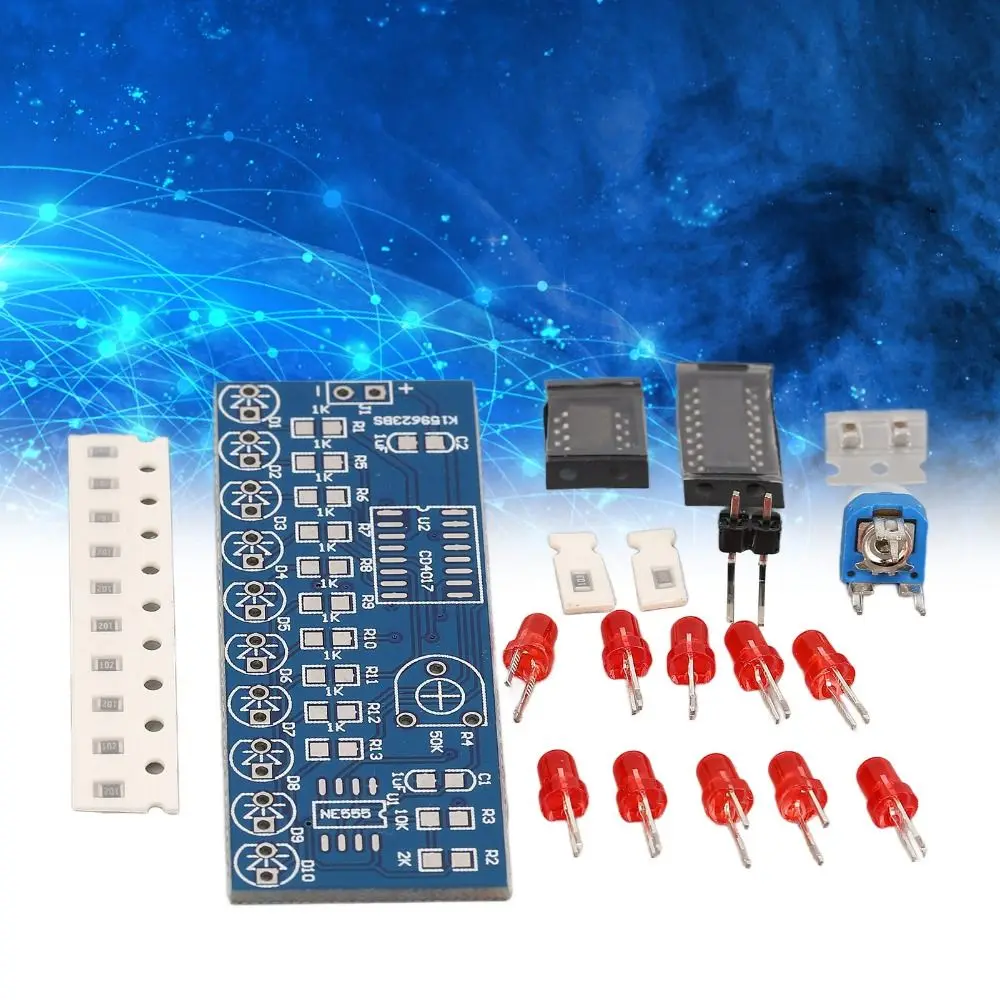 5PCS NE555 CD4017 Modulo LED luce che scorre acqua Kit parti sciolte Driver effetto luce che scorre Lampada ad acqua Modulo fai da te 54x21mm