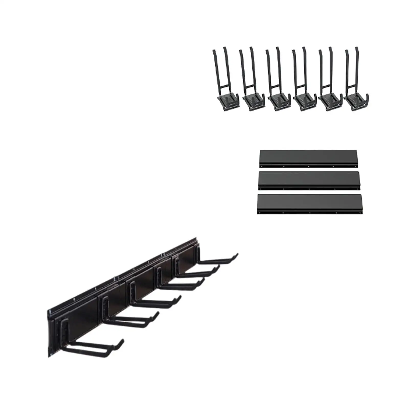 Garage Garden Tool Organizer Wall Mount Metal 6 Hooks Broom Holder Shovel and Rake Hanger Yard Tool Organizer Spade Mop Ladder