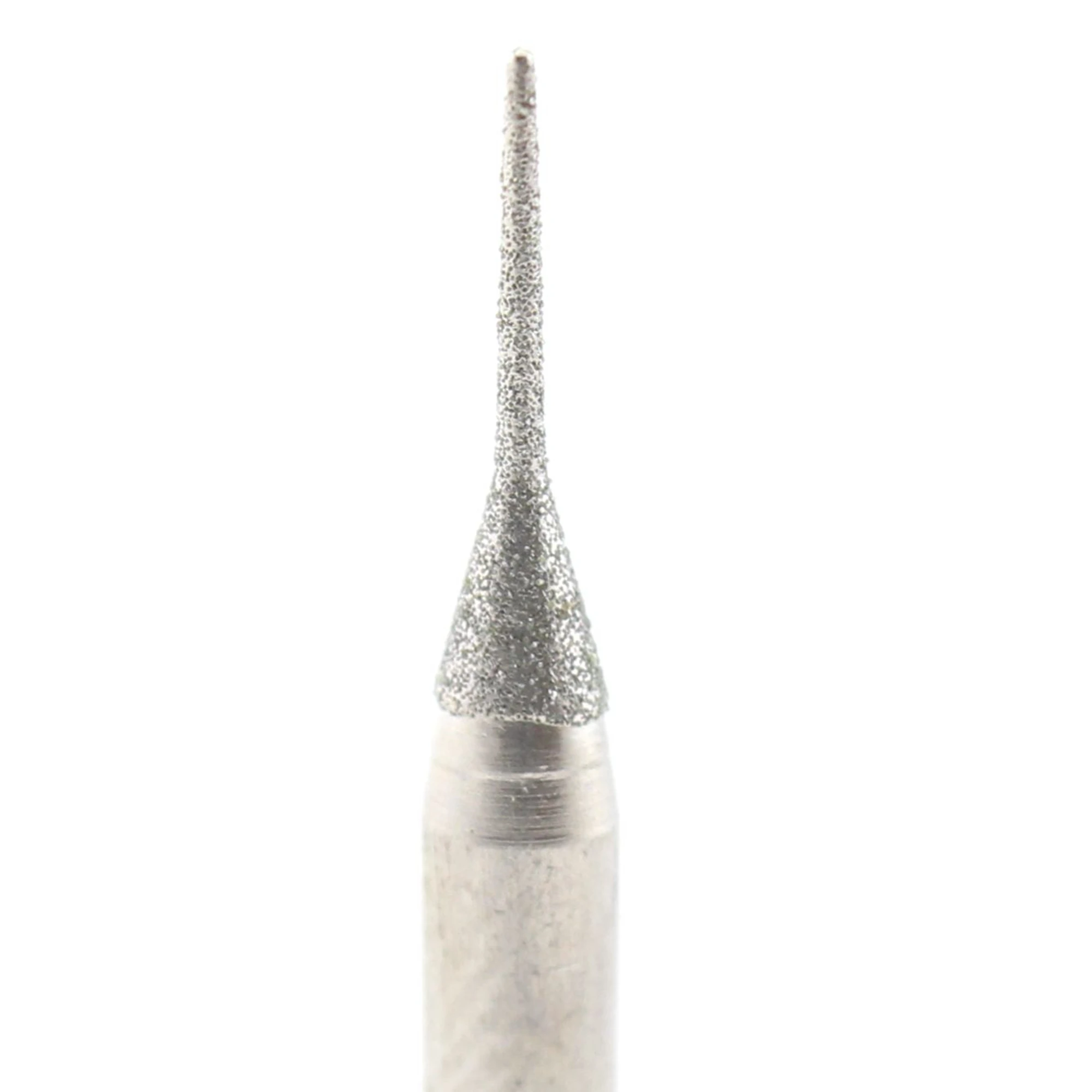 30Pcs Diamond Grinding Burr Bits Set 2.35mm Shank Conical Tapered Point 0.5mm Head Lapidary Tool for Jewelry Glass Stone Carving