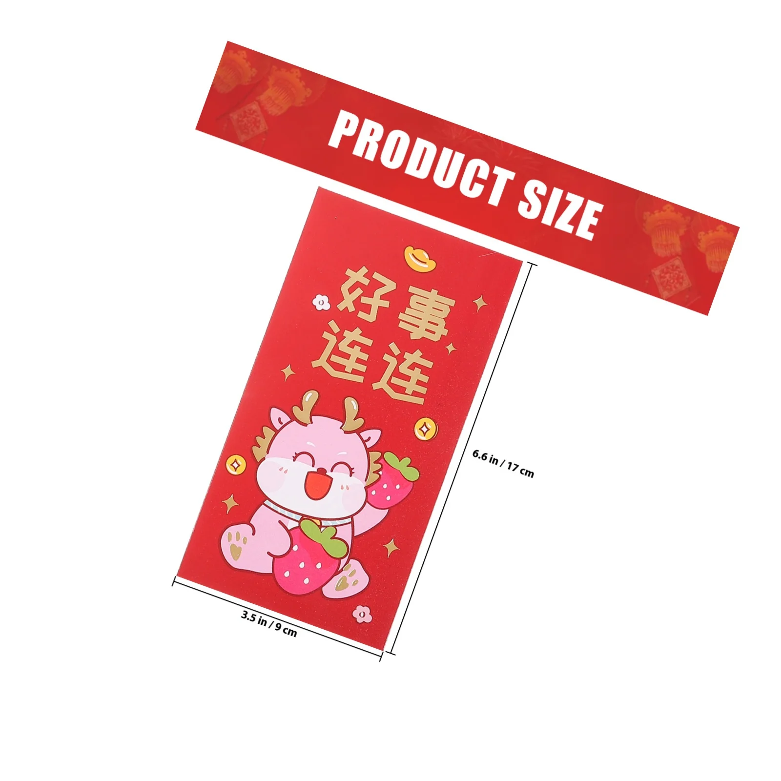 6 قطعة المغلفات الحمراء حزم المال التنين ورقة الحزم الحمراء الكرتون نمط السنة الجديدة أكياس الحظ مهرجان الربيع مغلفات المال