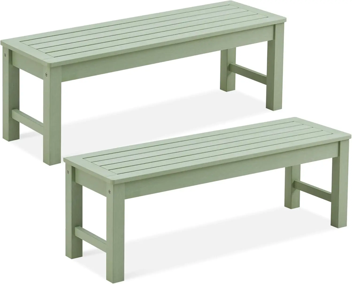 Outdoor Bench Two Person Poly Lumber Porch Bench Weatherproof Garden Bench That Never Rot and Fade All-Weather Patio Bench