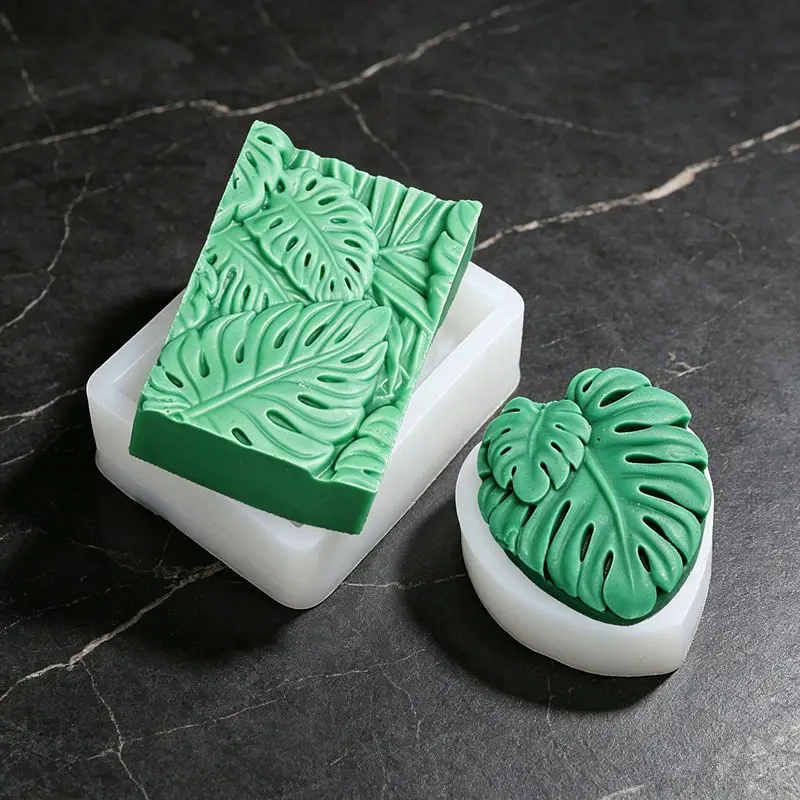 3D Monstera Leaf Silicone Soap Mold, Tropical Palm DIY Candle Soap Resin Plaster Bathroom Decor Handcraft Gift