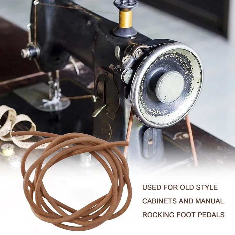 AT84-72 Inch 183 Cm Leather Belt Treadle Parts + Hook For Singer Sewing Machine