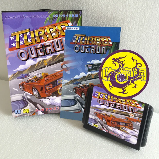 Turbo Outrun  with Box and Manual Cartridge for 16 Bit Sega MD Game Card MegaDrive Genesis System