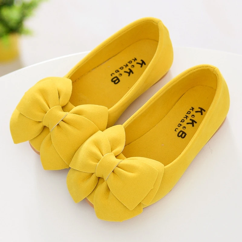 Girls Spring Autumn New Style Leather Princess Shoes with Rhinestone Soft Sole Stylish School Shoes for Kids