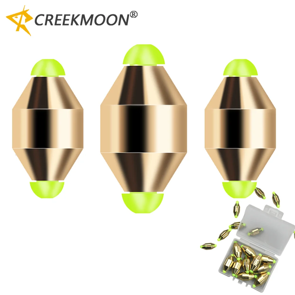 10Pcs/box Fast Water Hollow Copper Sinkers Sea Rock Fishing Raft Quick Sinking Underwater Weight Sinker Falling Ocean Accessory