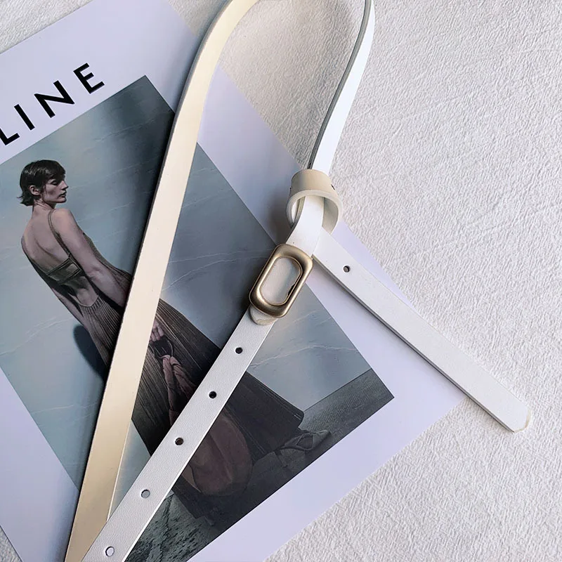 New Non-hole Woman Thin Belt PU Leather Metal Buckle Wrist Strap For Female Dress Shirt Decor Belts Fashion Adjustable Waistband