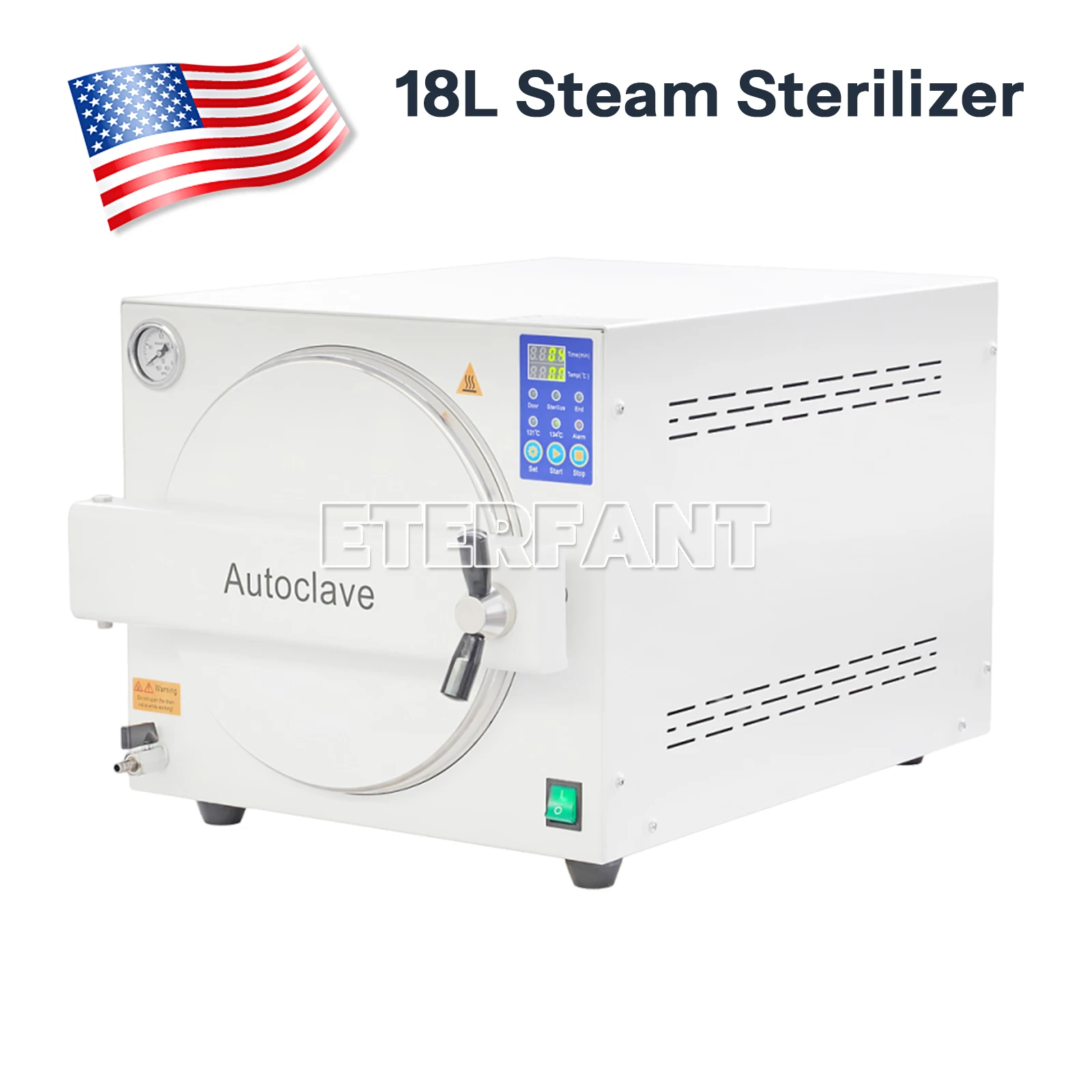 

ETERFANT 18L Dental Autoclave Steam Sterilizer Medical Sterilization Automatically Stainless Steel