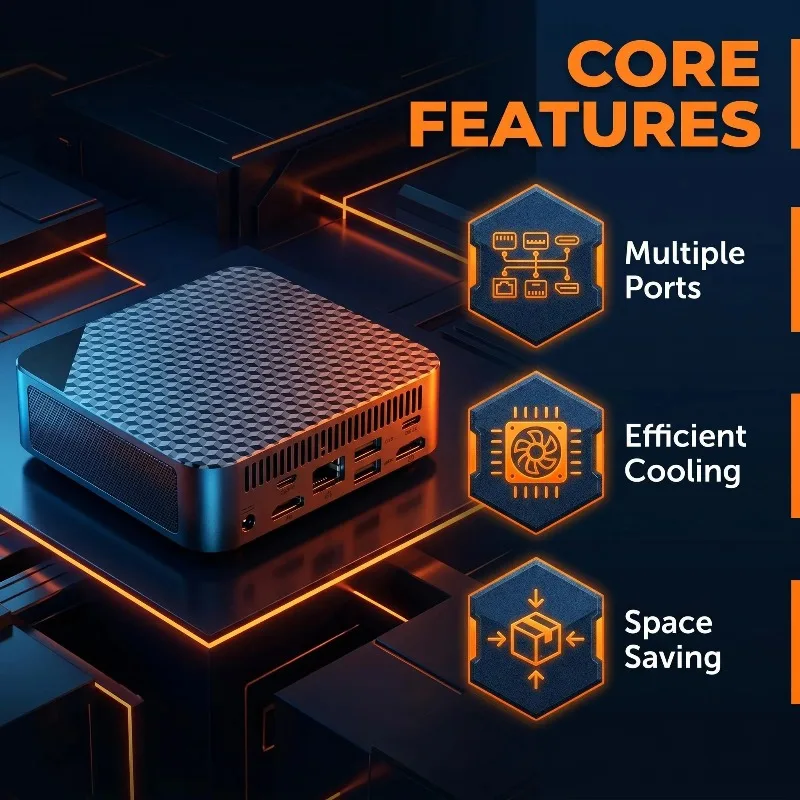Core i9‑10980HK High‑Performance Pocket Gaming Mini Desktop PC 16GB RAM SSD WiFi6 4KHD Top‑Tier Home PC