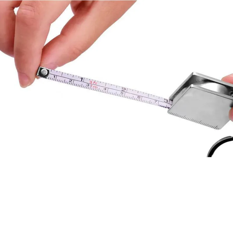 Party Gift New Hot Metal Tape Measure Square Steel Ruler Key Chain Creative Logo Zinc Alloy Die Casting Hardware Jewelry