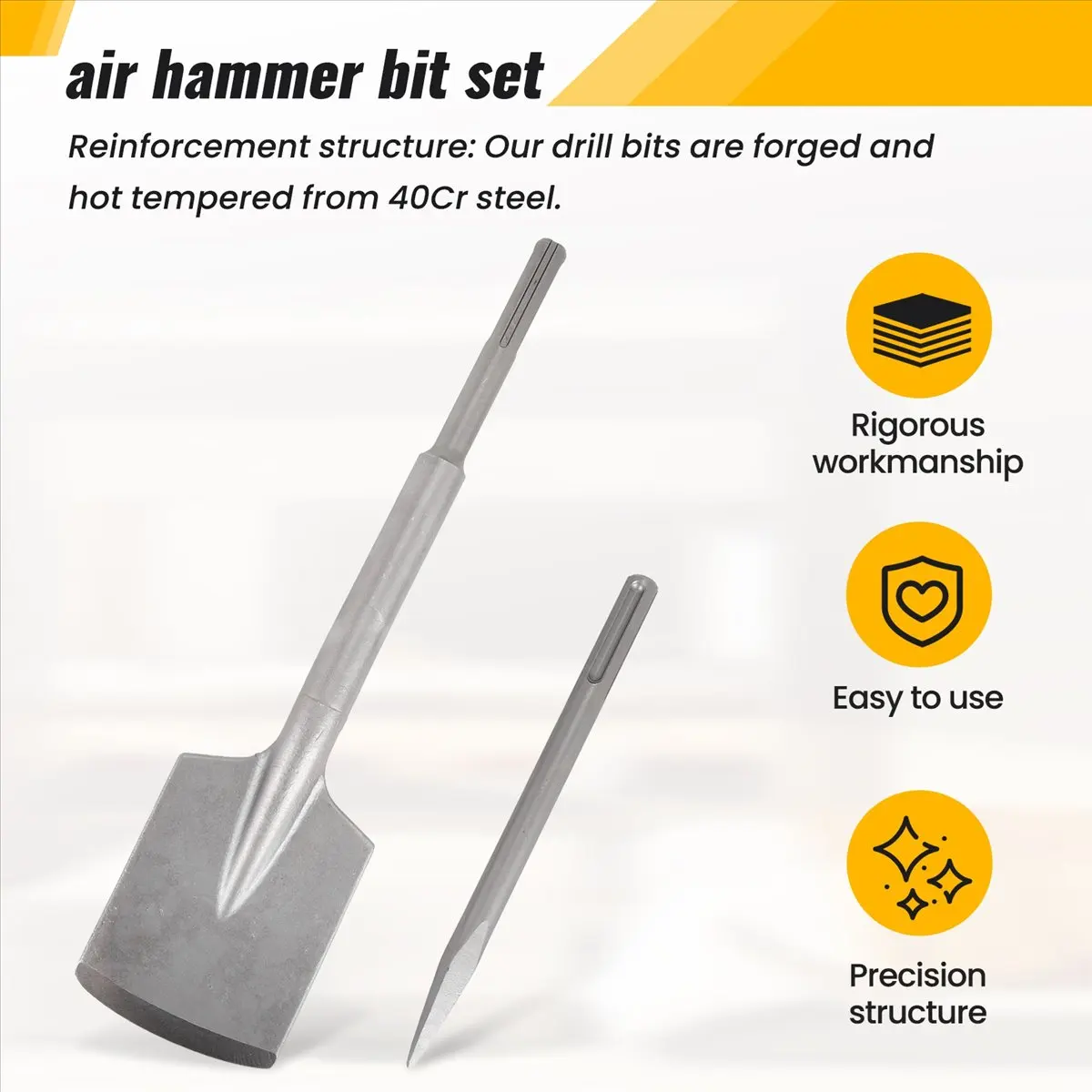 【STABLE QUALITY】Clay Spade,19.6x4.3 Inch SDS-Max Shank,40Cr Steel Jackhammer Bit Trenching and Digging Shovel Bit for Gravel,Fre