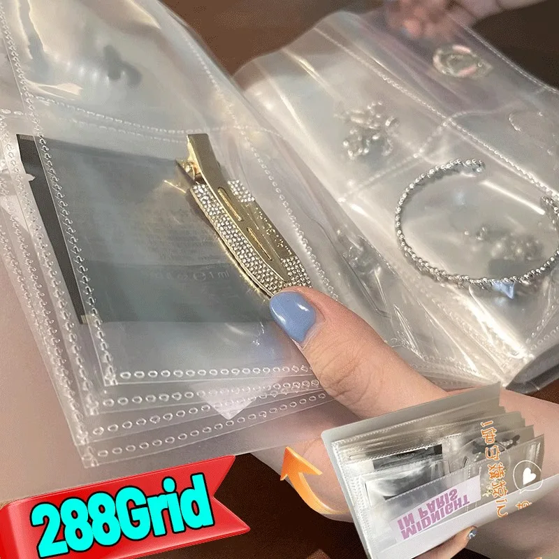 Anti-oxidation Jewelry Storage Albums Desktop Drawer Organizer BoxesTransparent Necklace Bracelet Ring Book Holder Jewelry Bag