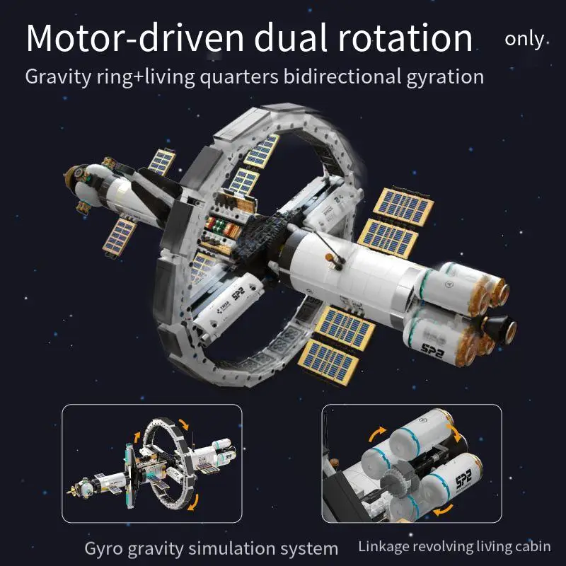 Aerospace series space station model electric hub space station building block children's kit toy