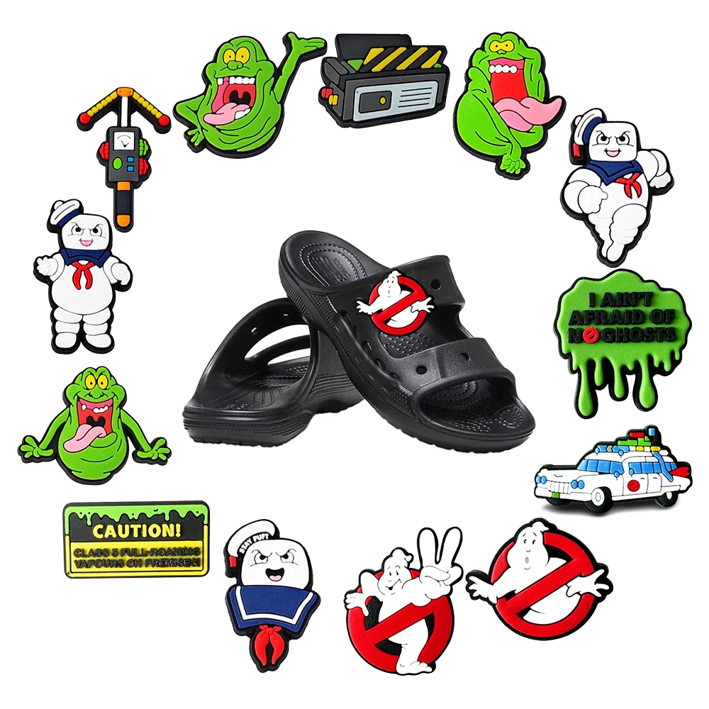 1-100Pcs  Halloween Thriller Movie Shoes Charms PVC Shoe Accessories For Clogs Sandals Decoration Buckle Friends Xmas Gift