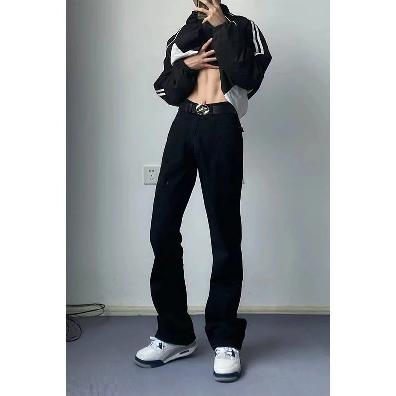 

Cleanfit Summer Thin Men's Jeans High Street Elastic Micro Flared Straight Blade Denim Pants Youth Trendy Straight Fit Jeans