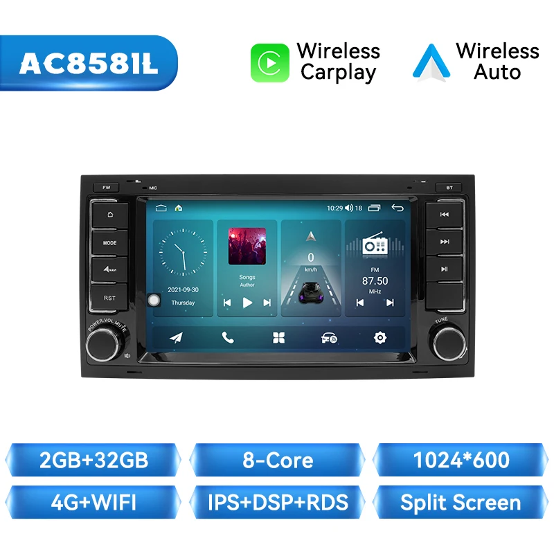 Auto radio voor Volkswagen Touareg 7L Transporter T5 2004-2011 Android 14 8-core 8GB+128GB IPS draadloze CarPlay Android Auto 4G WiFi