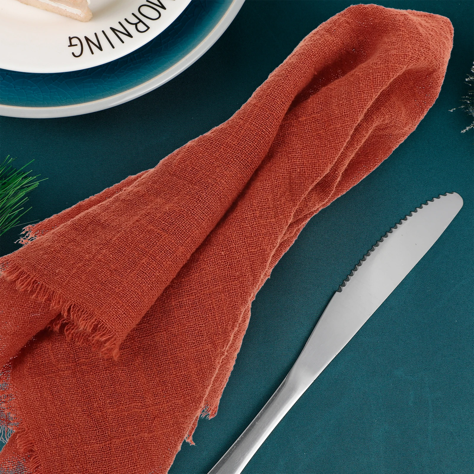 

Cotton Table Napkins Reusable Washable Cloth Serviette Square Soft Dinner Party Wedding Napkins Solid Color