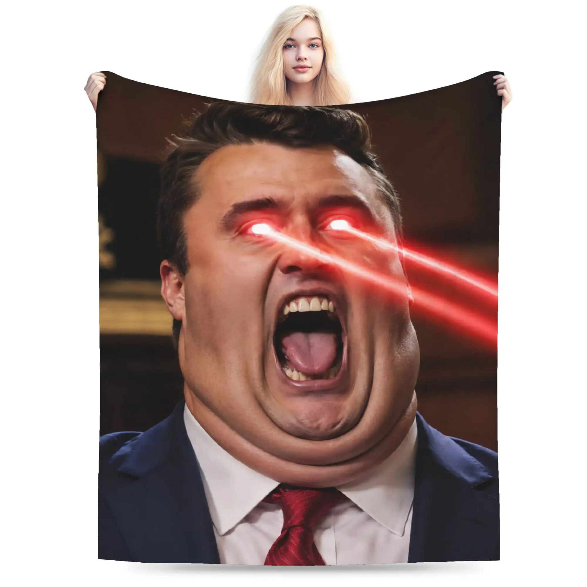 Charlie Kirk Funny Meme  Gift Blanket For Men Women Cozy Soft  Throw Blankets for Bed 50x60 Inches Multi-size