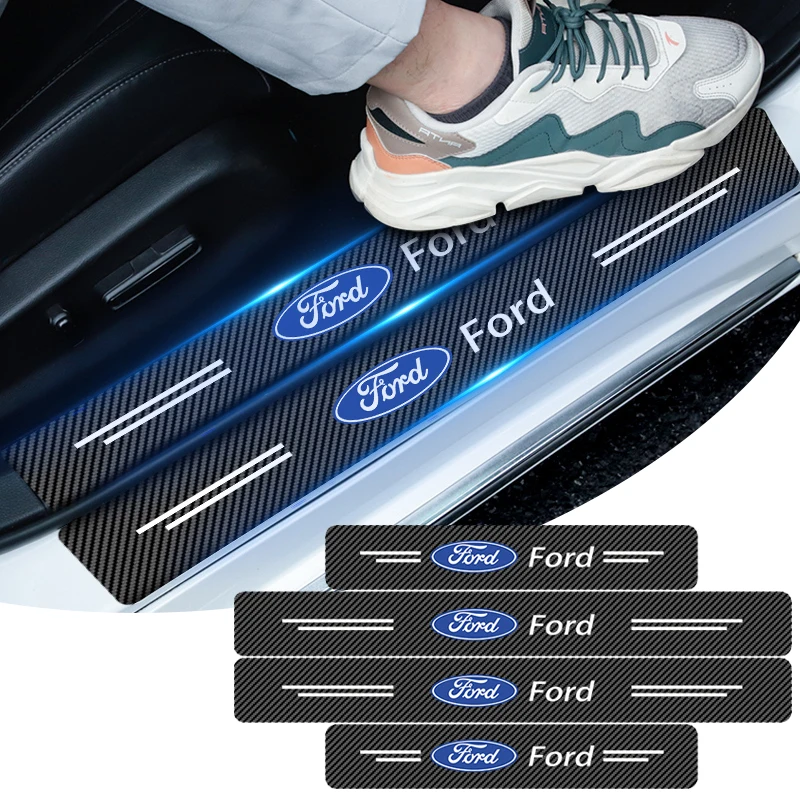 عتبة السيارة ملصقات المضادة للخدش عتبة الباب حامي اكسسوارات لفورد إسكيب كوغا مونديو Ecosport فييستا التركيز 2 3 MK1 MK