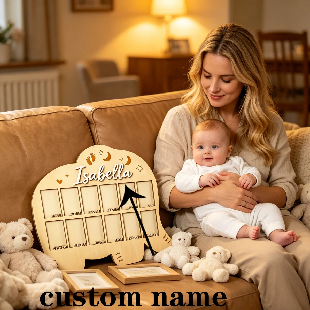 1Pc Custom Cute Elephant Wooden Acrylic Name Plaque,Home Room Wall Door Decor,DIY Nursery Birthday Wedding Graduation Gift
