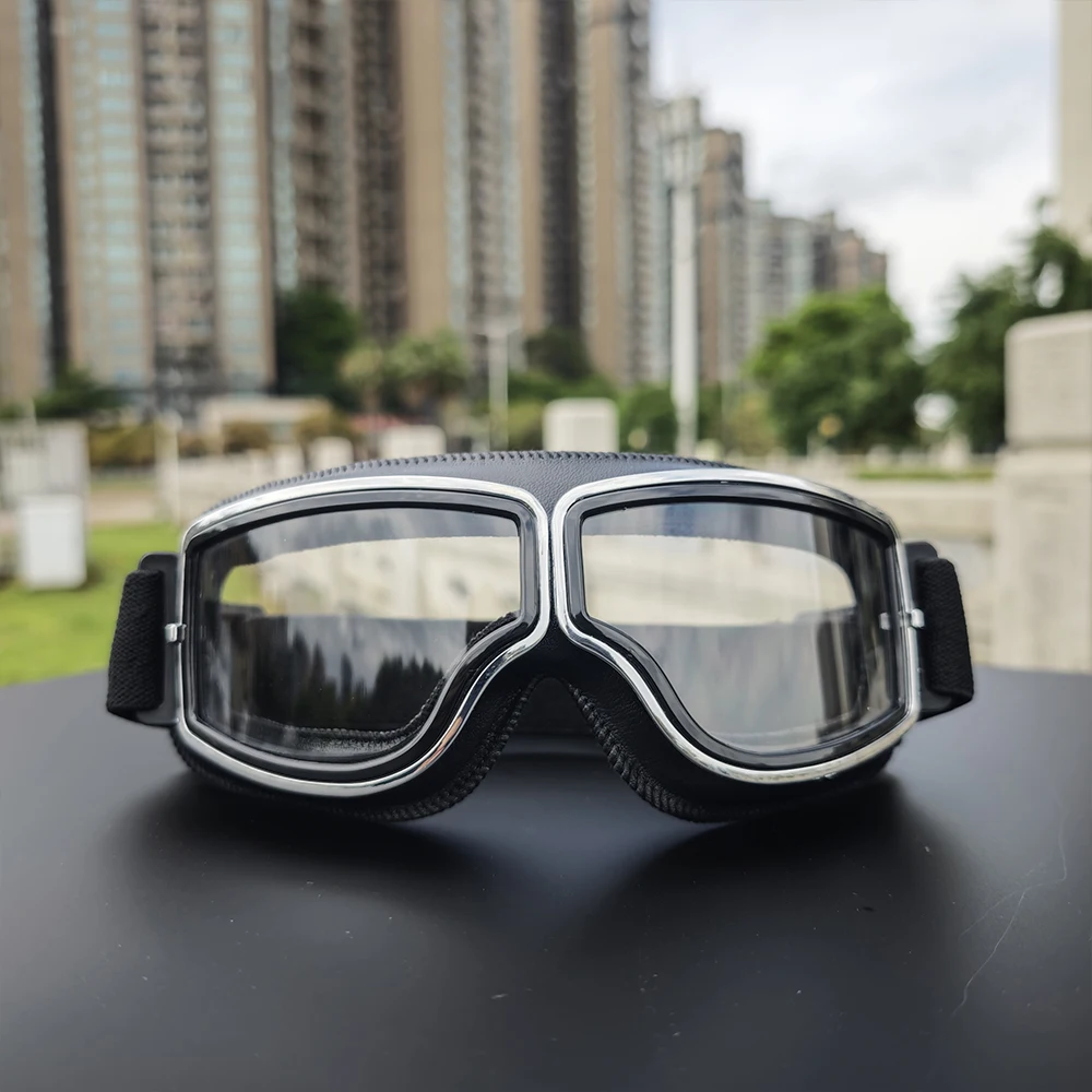 Occhiali da sci per tutto il giorno 2025 in pelle retrò, lenti ad alta definizione, antivento per uomo/donna Snow Mountain per uso esterno ATV BNX